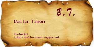 Balla Timon névjegykártya