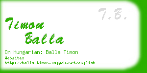timon balla business card